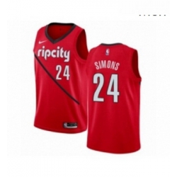 Mens Nike Portland Trail Blazers 24 Anfernee Simons Red Swingman Jersey Earned Edition 