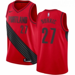 Mens Nike Portland Trail Blazers 27 Jusuf Nurkic Authentic Red Alternate NBA Jersey Statement Edition