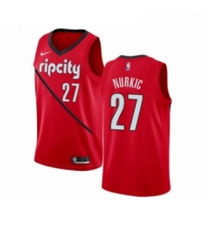 Mens Nike Portland Trail Blazers 27 Jusuf Nurkic Red Swingman Jersey Earned Edition