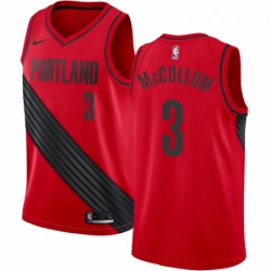 Mens Nike Portland Trail Blazers 3 CJ McCollum Authentic Red Alternate NBA Jersey Statement Edition