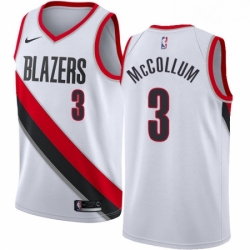 Mens Nike Portland Trail Blazers 3 CJ McCollum Authentic White Home NBA Jersey Association Edition