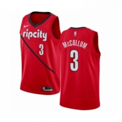 Mens Nike Portland Trail Blazers 3 CJ McCollum Red Swingman Jersey Earned Edition