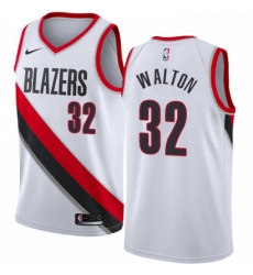 Mens Nike Portland Trail Blazers 32 Bill Walton Authentic White Home NBA Jersey Association Edition