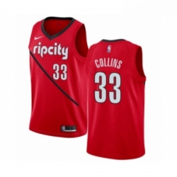 Mens Nike Portland Trail Blazers 33 Zach Collins Red Swingman Jersey Earned Edition