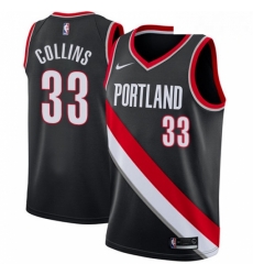 Mens Nike Portland Trail Blazers 33 Zach Collins Swingman Black Road NBA Jersey Icon Edition