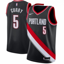 Mens Nike Portland Trail Blazers 5 Seth Curry Swingman Black NBA Jersey Icon Edition 
