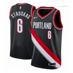 Mens Nike Portland Trail Blazers 6 Nik Stauskas Swingman Black NBA Jersey Icon Edition 
