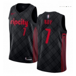 Mens Nike Portland Trail Blazers 7 Brandon Roy Authentic Black NBA Jersey City Edition