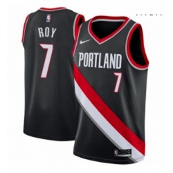 Mens Nike Portland Trail Blazers 7 Brandon Roy Swingman Black Road NBA Jersey Icon Edition