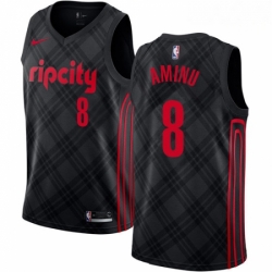 Mens Nike Portland Trail Blazers 8 Al Farouq Aminu Authentic Black NBA Jersey City Edition