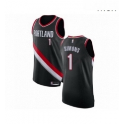Mens Portland Trail Blazers 1 Anfernee Simons Authentic Black Basketball Jersey Icon Edition 