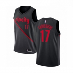 Mens Portland Trail Blazers 17 Skal Labissiere Authentic Black Basketball Jersey 2018 19 City Edition 