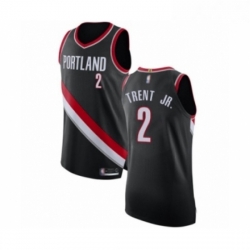 Mens Portland Trail Blazers 2 Gary Trent Jr Authentic Black Basketball Jersey Icon Edition 