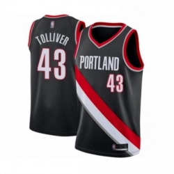 Mens Portland Trail Blazers 43 Anthony Tolliver Swingman Black Basketball Jersey Icon Edition 