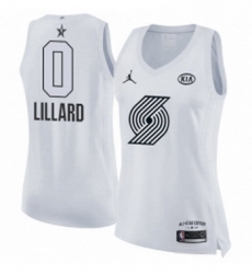 Womens Nike Jordan Portland Trail Blazers 0 Damian Lillard Swingman White 2018 All Star Game NBA Jersey