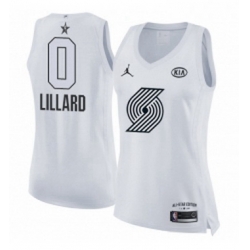 Womens Nike Jordan Portland Trail Blazers 0 Damian Lillard Swingman White 2018 All Star Game NBA Jersey