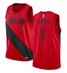 Womens Nike Portland Trail Blazers 1 Evan Turner Swingman Red Alternate NBA Jersey Statement Edition