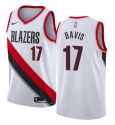 Womens Nike Portland Trail Blazers 17 Ed Davis Authentic White Home NBA Jersey Association Edition 