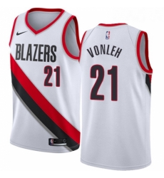 Womens Nike Portland Trail Blazers 21 Noah Vonleh Authentic White Home NBA Jersey Association Edition