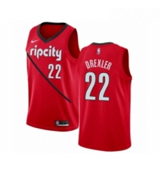 Womens Nike Portland Trail Blazers 22 Clyde Drexler Red Swingman Jersey Earned Edition 