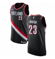 Womens Nike Portland Trail Blazers 23 CJ Wilcox Authentic Black Road NBA Jersey Icon Edition 