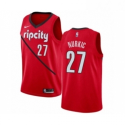 Womens Nike Portland Trail Blazers 27 Jusuf Nurkic Red Swingman Jersey Earned Edition