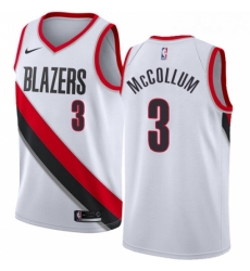 Womens Nike Portland Trail Blazers 3 CJ McCollum Swingman White Home NBA Jersey Association Edition