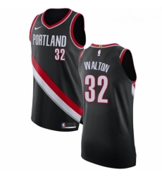 Womens Nike Portland Trail Blazers 32 Bill Walton Authentic Black Road NBA Jersey Icon Edition