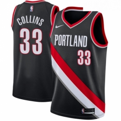 Womens Nike Portland Trail Blazers 33 Zach Collins Swingman Black Road NBA Jersey Icon Edition