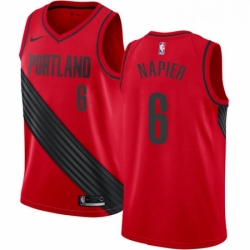 Womens Nike Portland Trail Blazers 6 Shabazz Napier Swingman Red Alternate NBA Jersey Statement Edition 