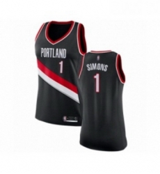 Womens Portland Trail Blazers 1 Anfernee Simons Swingman Black Basketball Jersey Icon Edition 