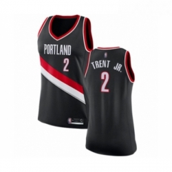 Womens Portland Trail Blazers 2 Gary Trent Jr Swingman Black Basketball Jersey Icon Edition 