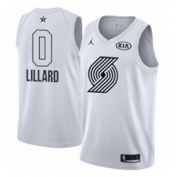 Youth Nike Jordan Portland Trail Blazers 0 Damian Lillard Swingman White 2018 All Star Game NBA Jersey