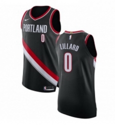 Youth Nike Portland Trail Blazers 0 Damian Lillard Authentic Black Road NBA Jersey Icon Edition