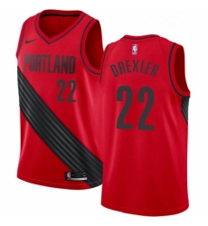 Youth Nike Portland Trail Blazers 22 Clyde Drexler Authentic Red Alternate NBA Jersey Statement Edition 