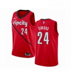 Youth Nike Portland Trail Blazers 24 Anfernee Simons Red Swingman Jersey Earned Edition 