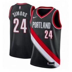 Youth Nike Portland Trail Blazers 24 Anfernee Simons Swingman Black NBA Jersey Icon Edition 