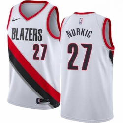 Youth Nike Portland Trail Blazers 27 Jusuf Nurkic Authentic White Home NBA Jersey Association Edition