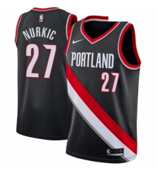 Youth Nike Portland Trail Blazers 27 Jusuf Nurkic Swingman Black Road NBA Jersey Icon Edition
