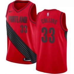 Youth Nike Portland Trail Blazers 33 Zach Collins Authentic Red Alternate NBA Jersey Statement Edition