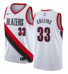 Youth Nike Portland Trail Blazers 33 Zach Collins Authentic White Home NBA Jersey Association Edition