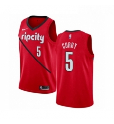 Youth Nike Portland Trail Blazers 5 Seth Curry Red Swingman Jersey Earned Edition 