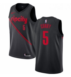 Youth Nike Portland Trail Blazers 5 Seth Curry Swingman Black NBA Jersey 2018 19 City Edition 