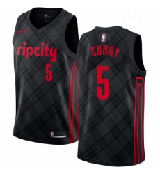 Youth Nike Portland Trail Blazers 5 Seth Curry Swingman Black NBA Jersey City Edition 