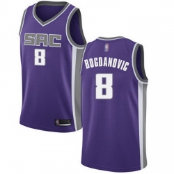 Kings  8 Bogdan Bogdanovic Purple Basketball Swingman Icon Edition Jersey