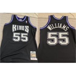 Men Sacramento Kings 55 Jason Williams Black M&N Throwback Stitched Jersey
