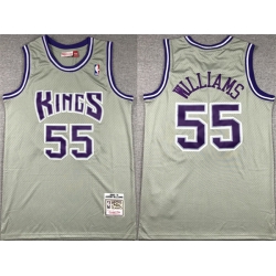 Men Sacramento Kings 55 Jason Williams Grey 2000 01 Throwback Stitched Jersey