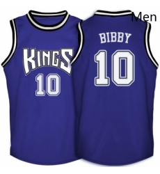 Mens Adidas Sacramento Kings 10 Mike Bibby Authentic Purple Throwback NBA Jersey