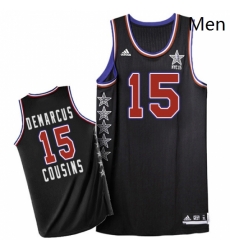 Mens Adidas Sacramento Kings 15 DeMarcus Cousins Authentic Black 2015 All Star NBA Jersey