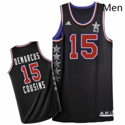 Mens Adidas Sacramento Kings 15 DeMarcus Cousins Authentic Black 2015 All Star NBA Jersey